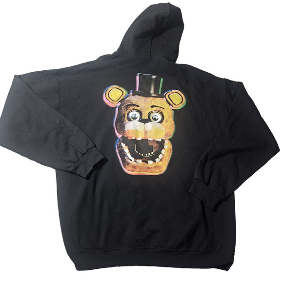 Five Nights At Freddys Game Over Black Pullover Hoodie Relaxed Fit XXL NWT FNAF - Picture 1 of 9
